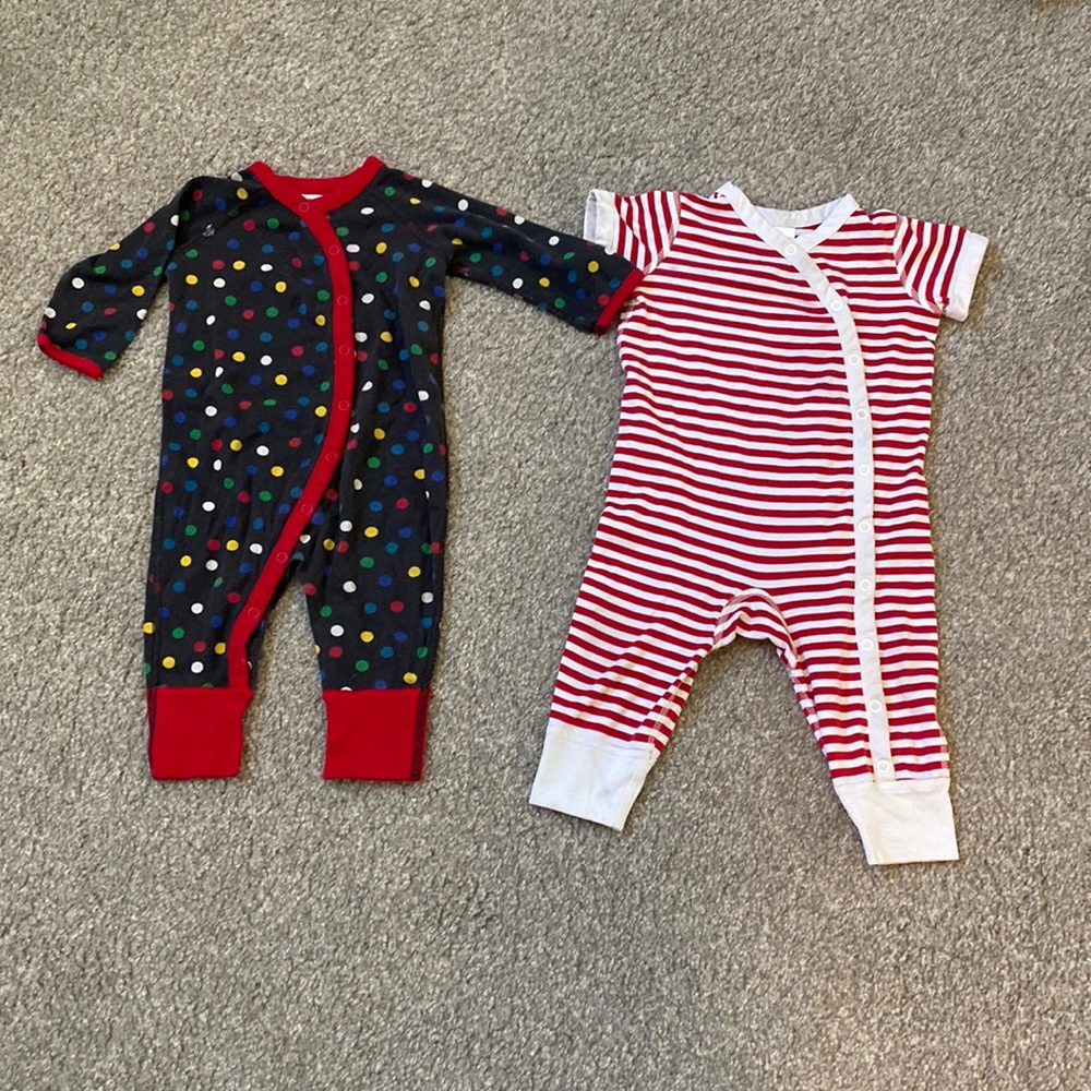 2 Hanna Andersson coveralls. 3-6m & 6-12m.